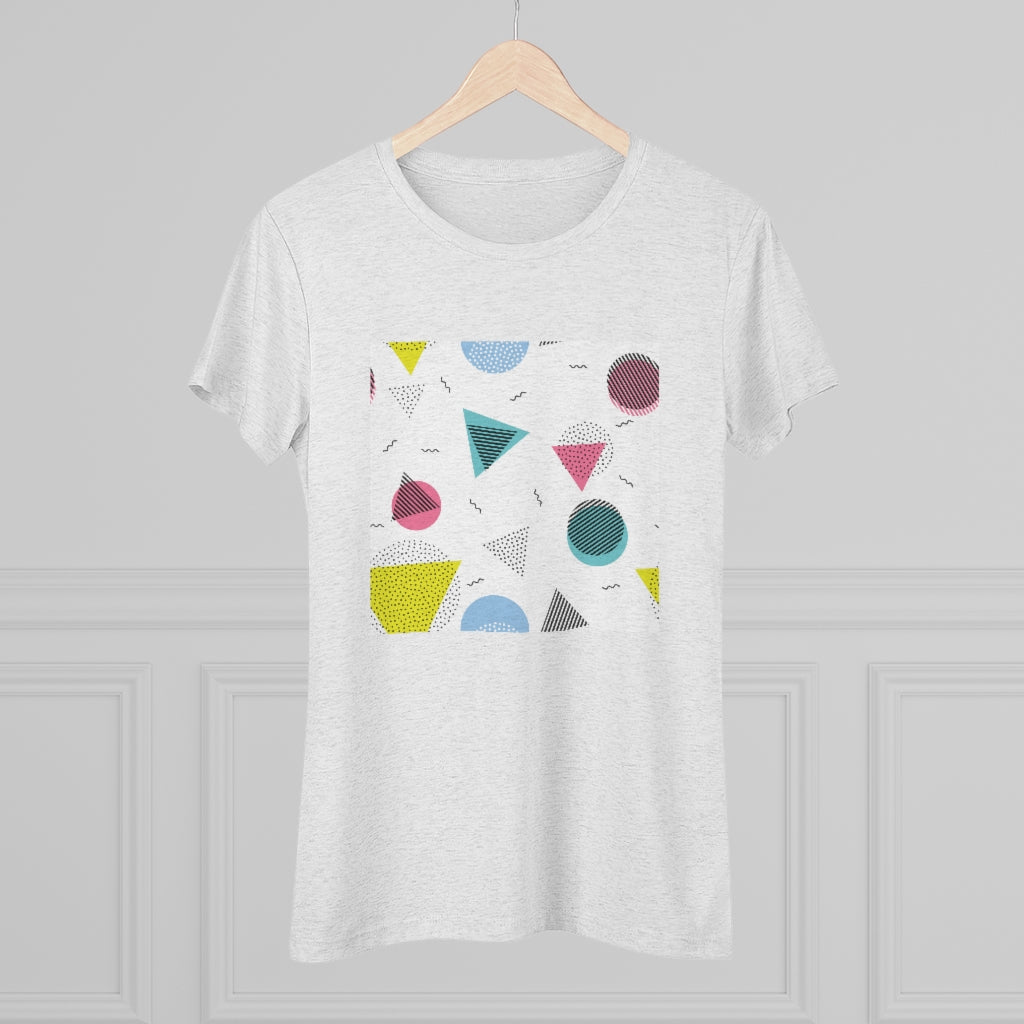 80s retro geo patterns Women's Triblend Tee