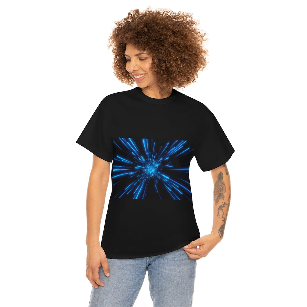 Abstract Space in Blue Unisex Heavy Cotton Tee