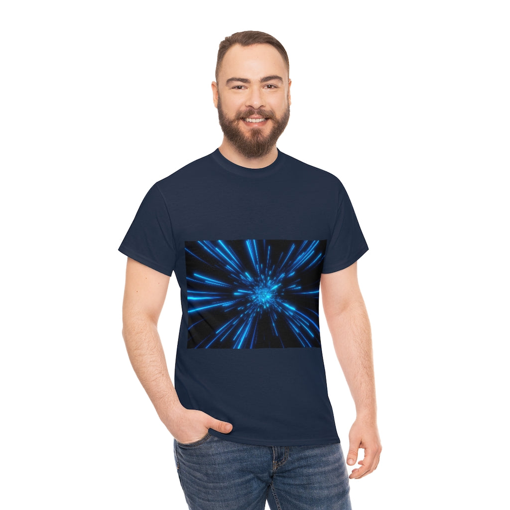 Abstract Space in Blue Unisex Heavy Cotton Tee