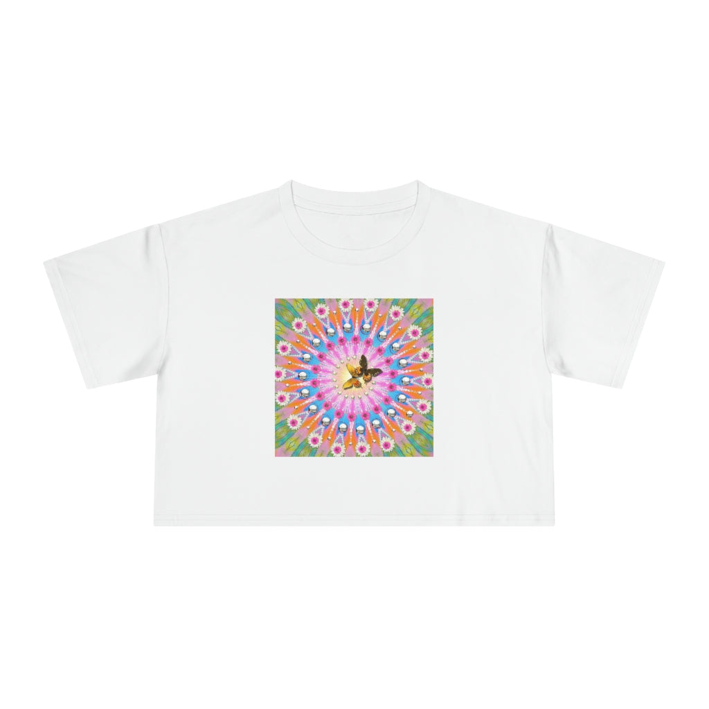 Butterfly Mandala Women's Crop Tee