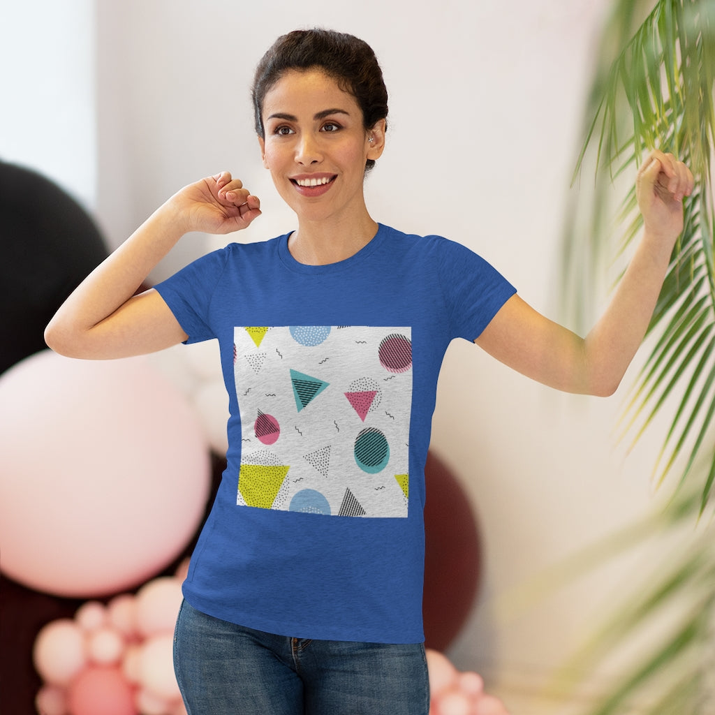 80s retro geo patterns Women's Triblend Tee