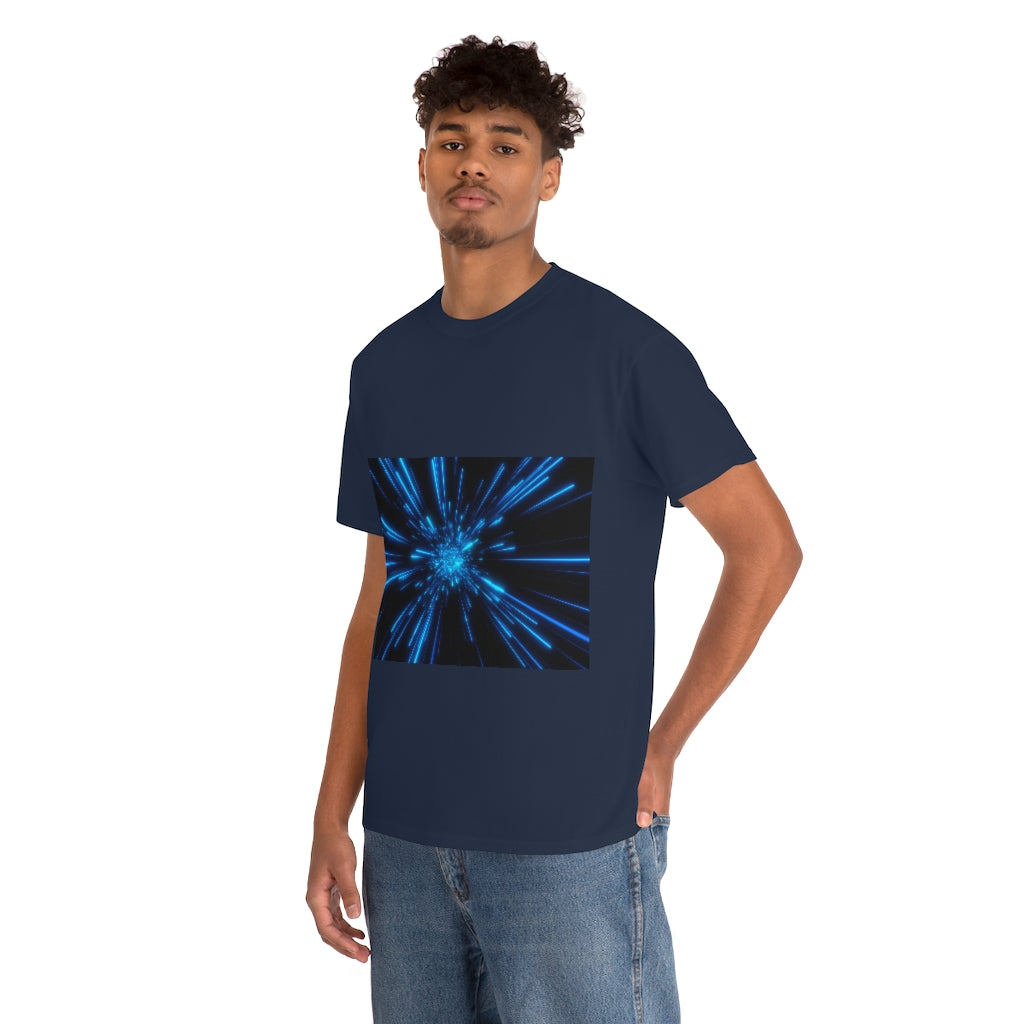 Abstract Space in Blue Unisex Heavy Cotton Tee