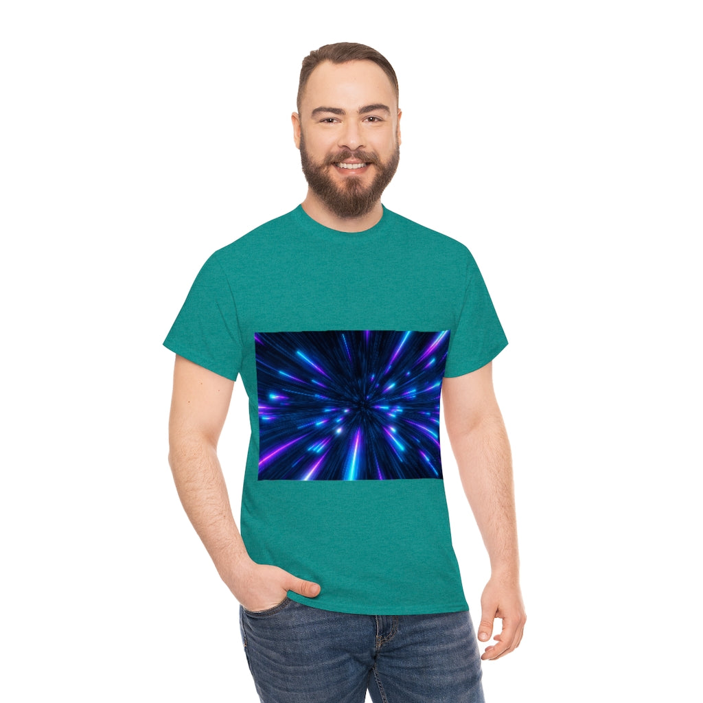 Abstract Space Purple Unisex Heavy Cotton Tee