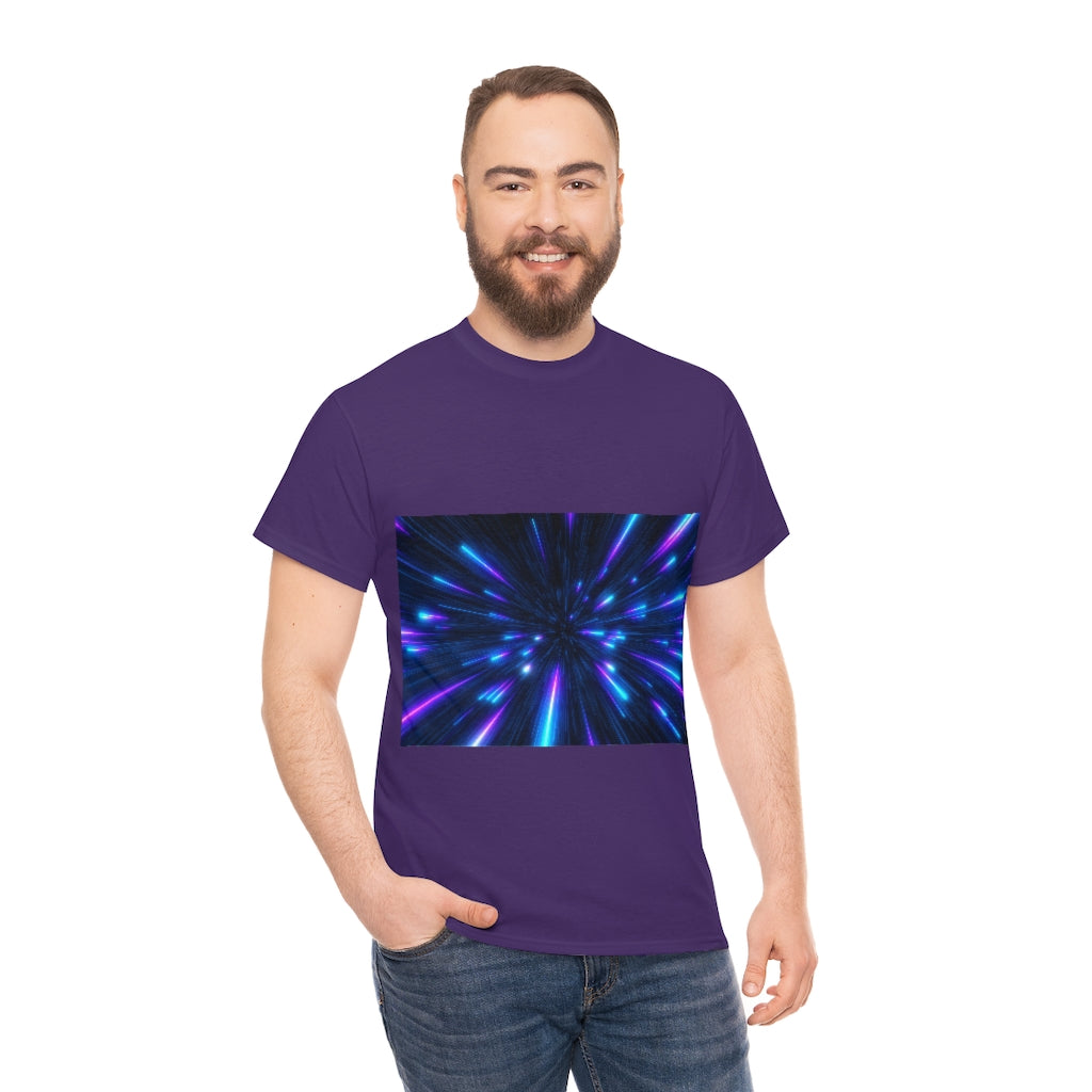 Abstract Space Purple Unisex Heavy Cotton Tee