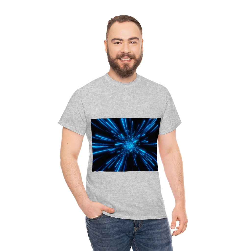 Abstract Space in Blue Unisex Heavy Cotton Tee