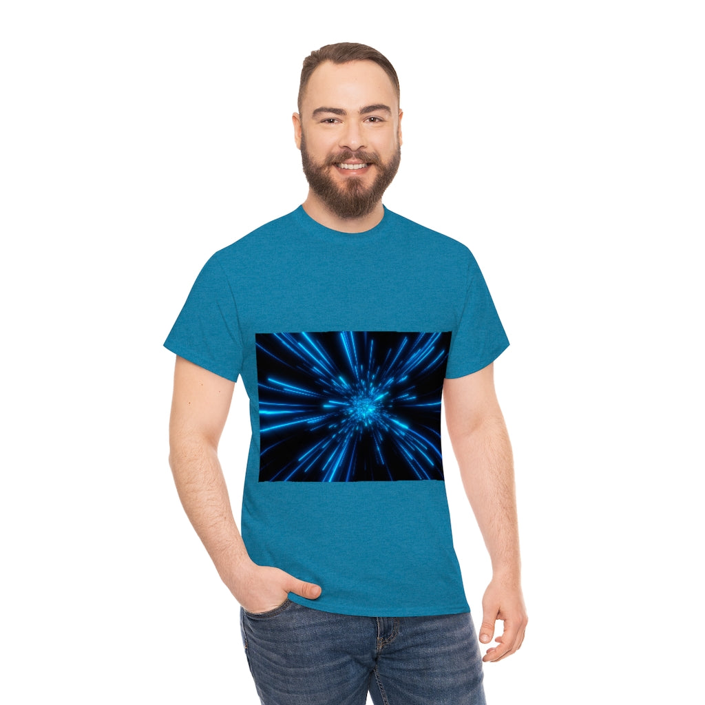 Abstract Space in Blue Unisex Heavy Cotton Tee