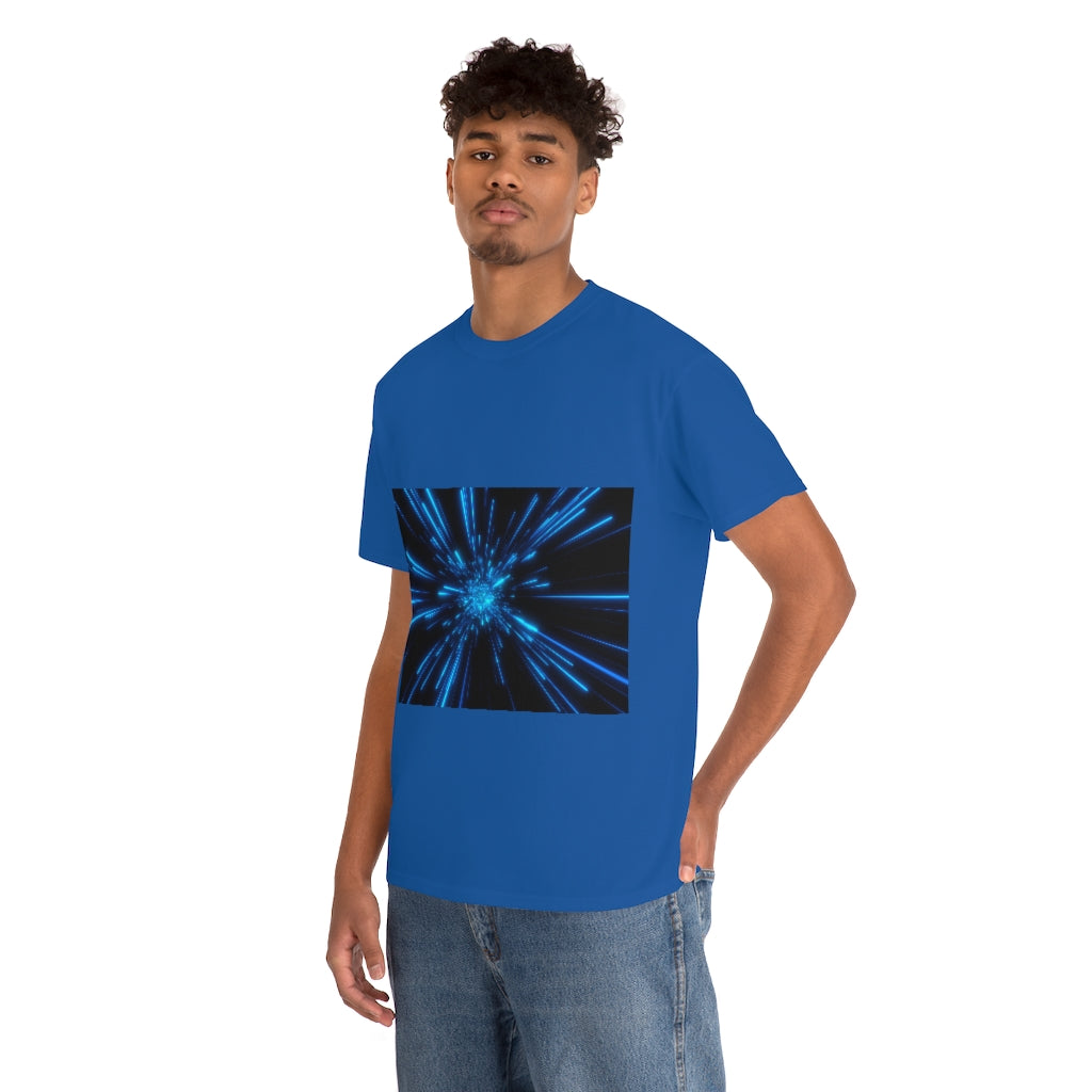 Abstract Space in Blue Unisex Heavy Cotton Tee