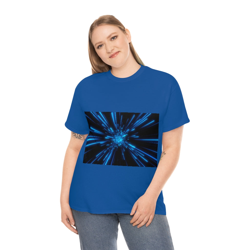 Abstract Space in Blue Unisex Heavy Cotton Tee