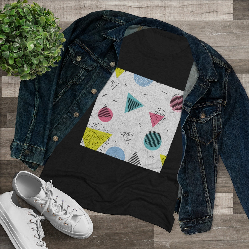 80s retro geo patterns Women's Triblend Tee