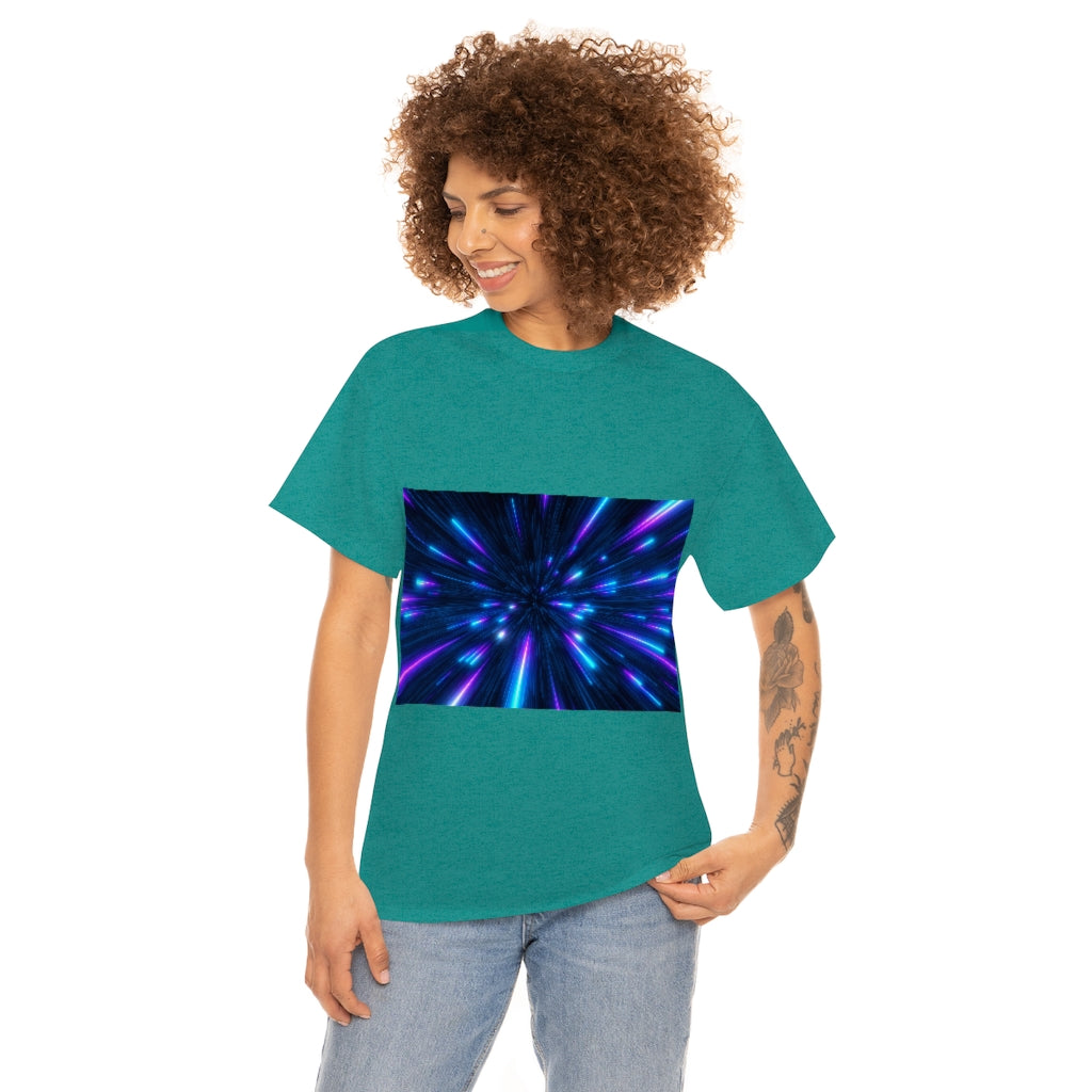 Abstract Space Purple Unisex Heavy Cotton Tee