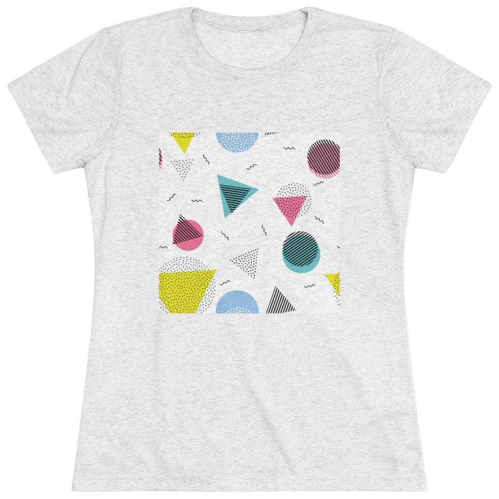 80s retro geo patterns Women's Triblend Tee