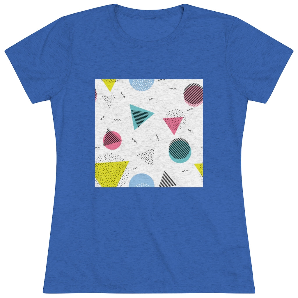 80s retro geo patterns Women's Triblend Tee