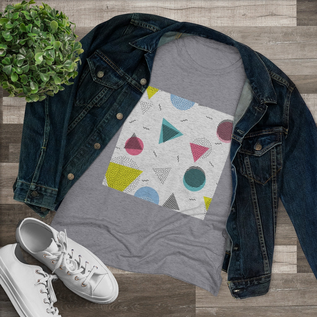 80s retro geo patterns Women's Triblend Tee