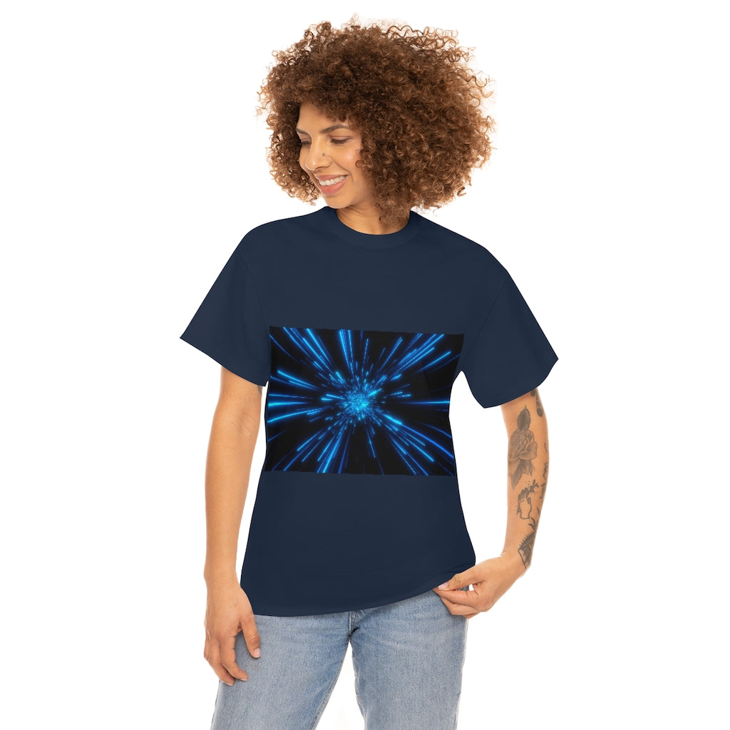 Abstract Space in Blue Unisex Heavy Cotton Tee