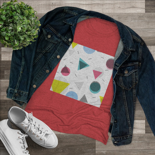 80s retro geo patterns Women's Triblend Tee