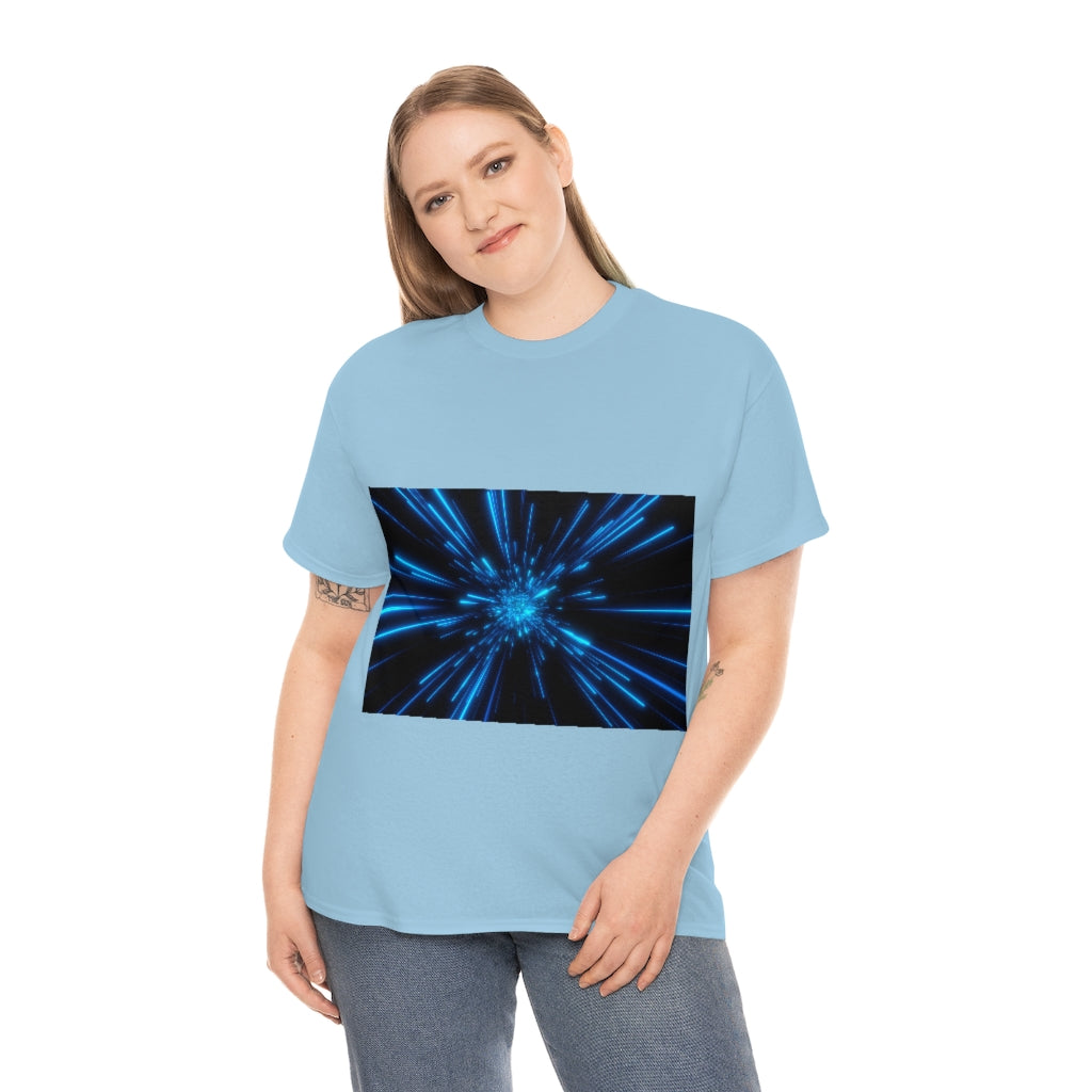 Abstract Space in Blue Unisex Heavy Cotton Tee