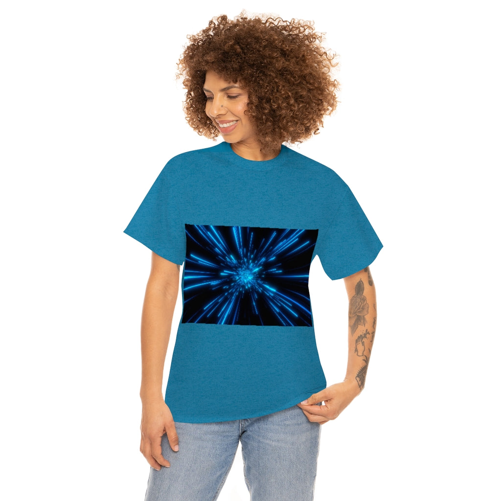 Abstract Space in Blue Unisex Heavy Cotton Tee