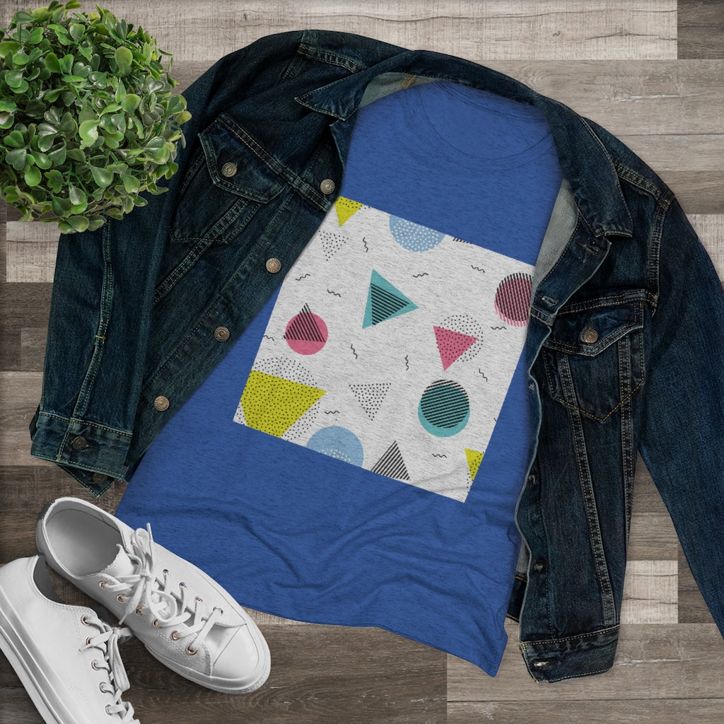 80s retro geo patterns Women's Triblend Tee