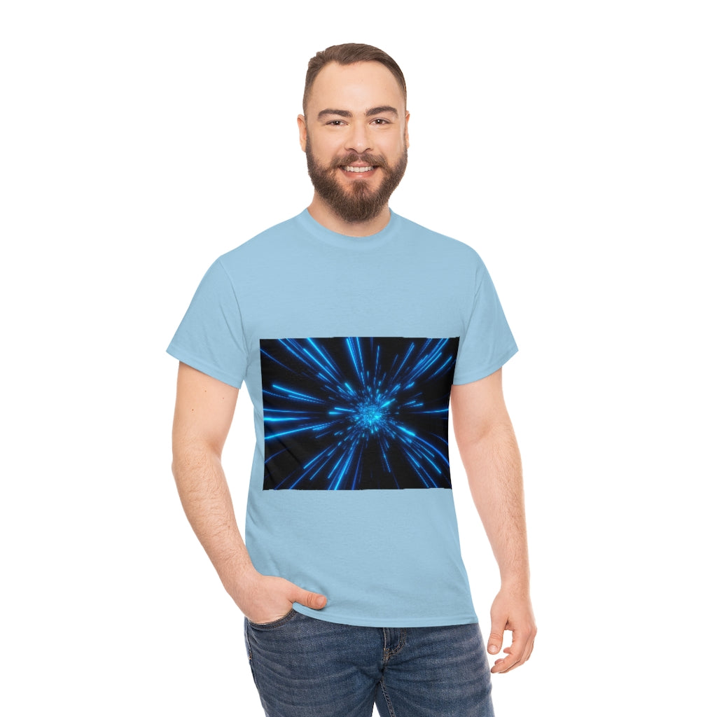 Abstract Space in Blue Unisex Heavy Cotton Tee