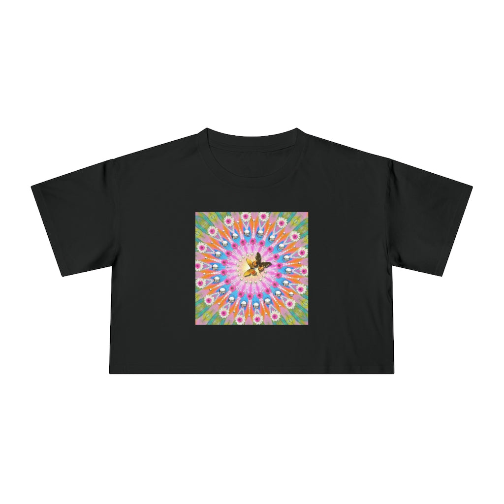 Butterfly Mandala Women's Crop Tee