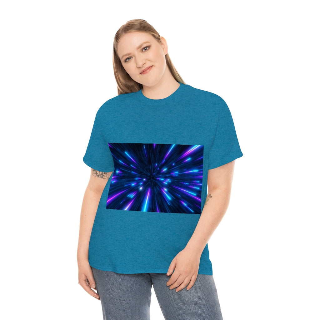 Abstract Space Purple Unisex Heavy Cotton Tee