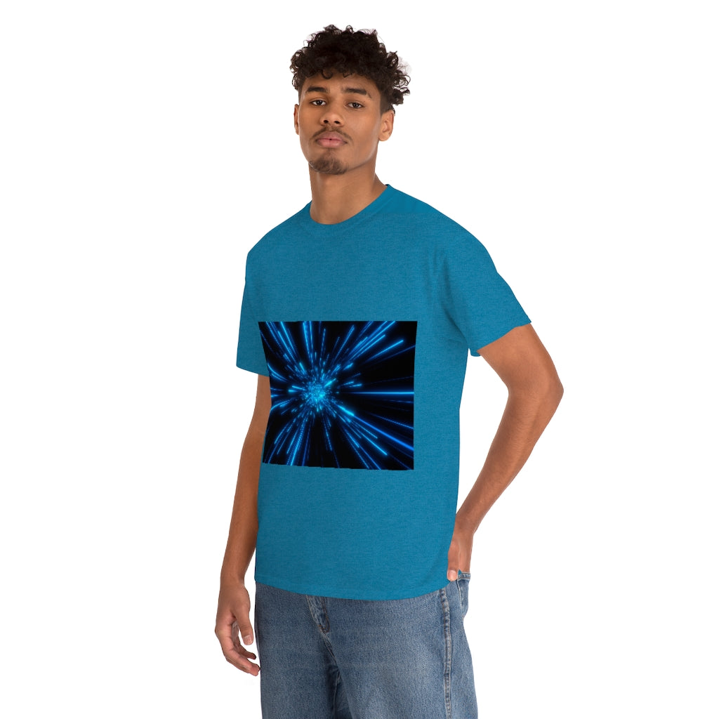 Abstract Space in Blue Unisex Heavy Cotton Tee