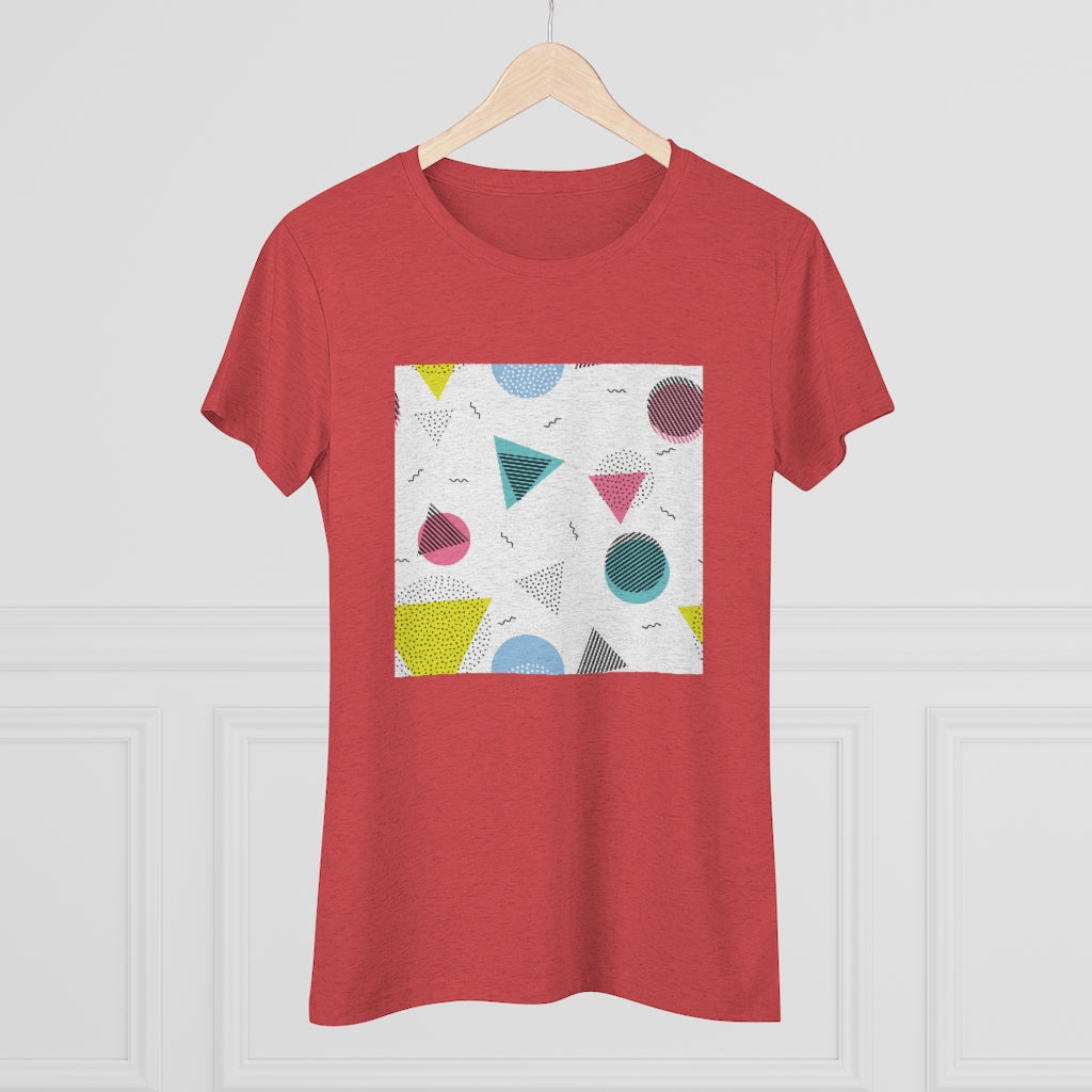 80s retro geo patterns Women's Triblend Tee