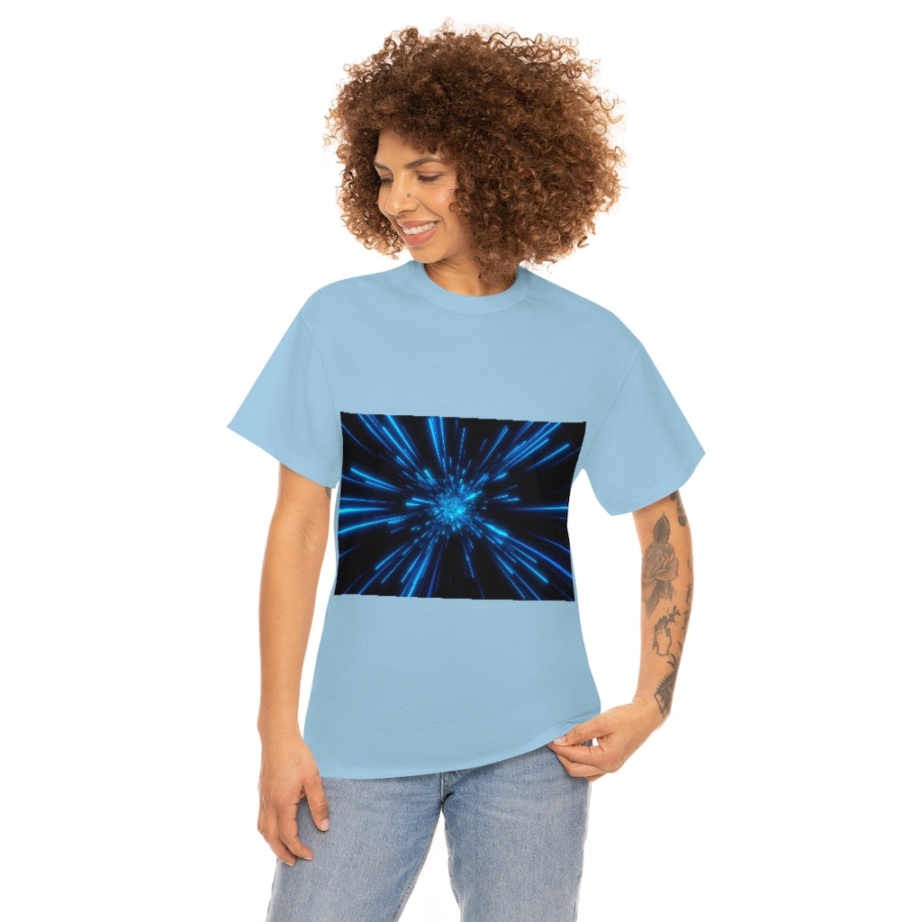 Abstract Space in Blue Unisex Heavy Cotton Tee