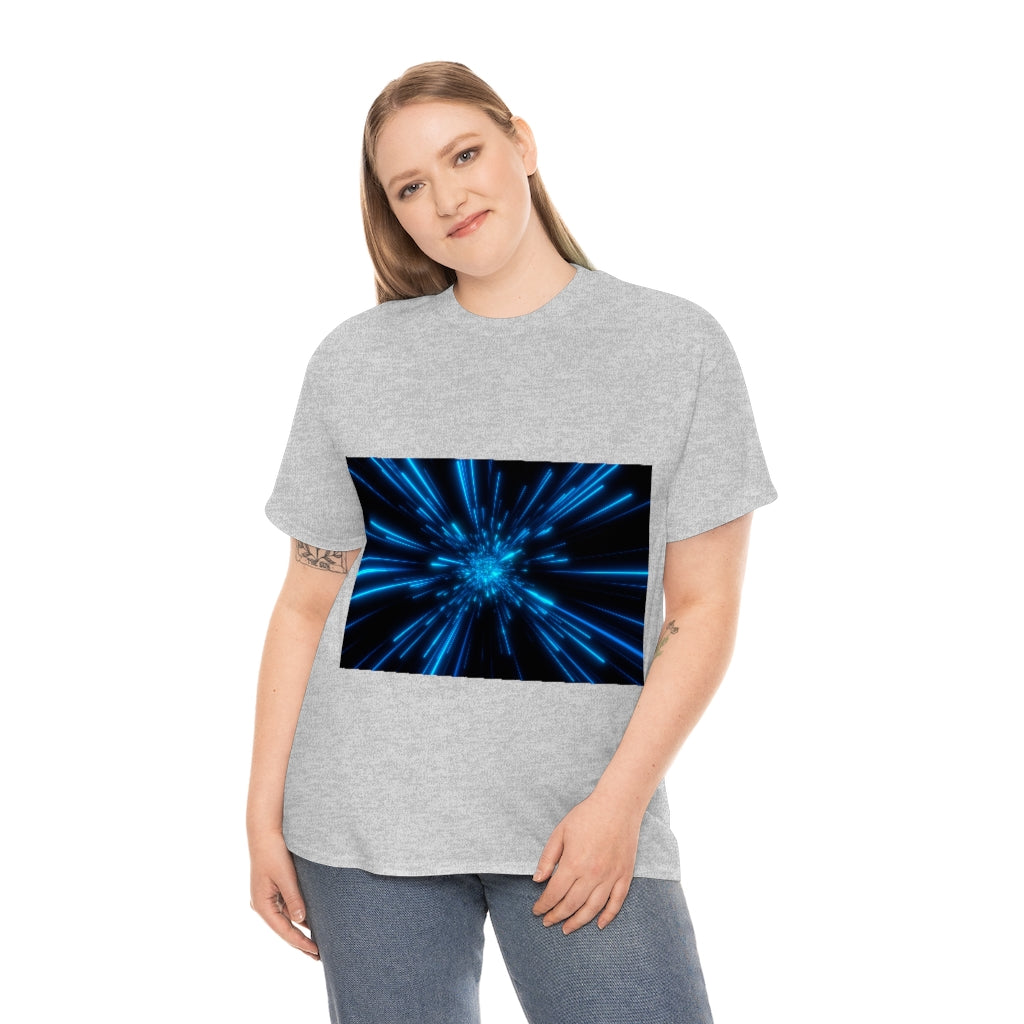 Abstract Space in Blue Unisex Heavy Cotton Tee