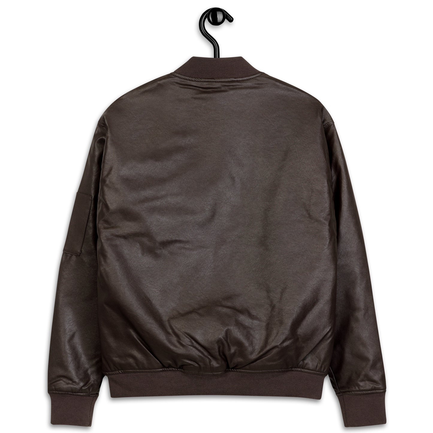 Fist Pump PU Leather Bomber Jacket