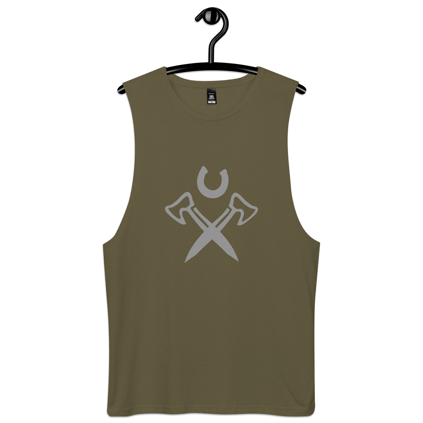 Axes and Horsehoe Men’s drop arm tank top