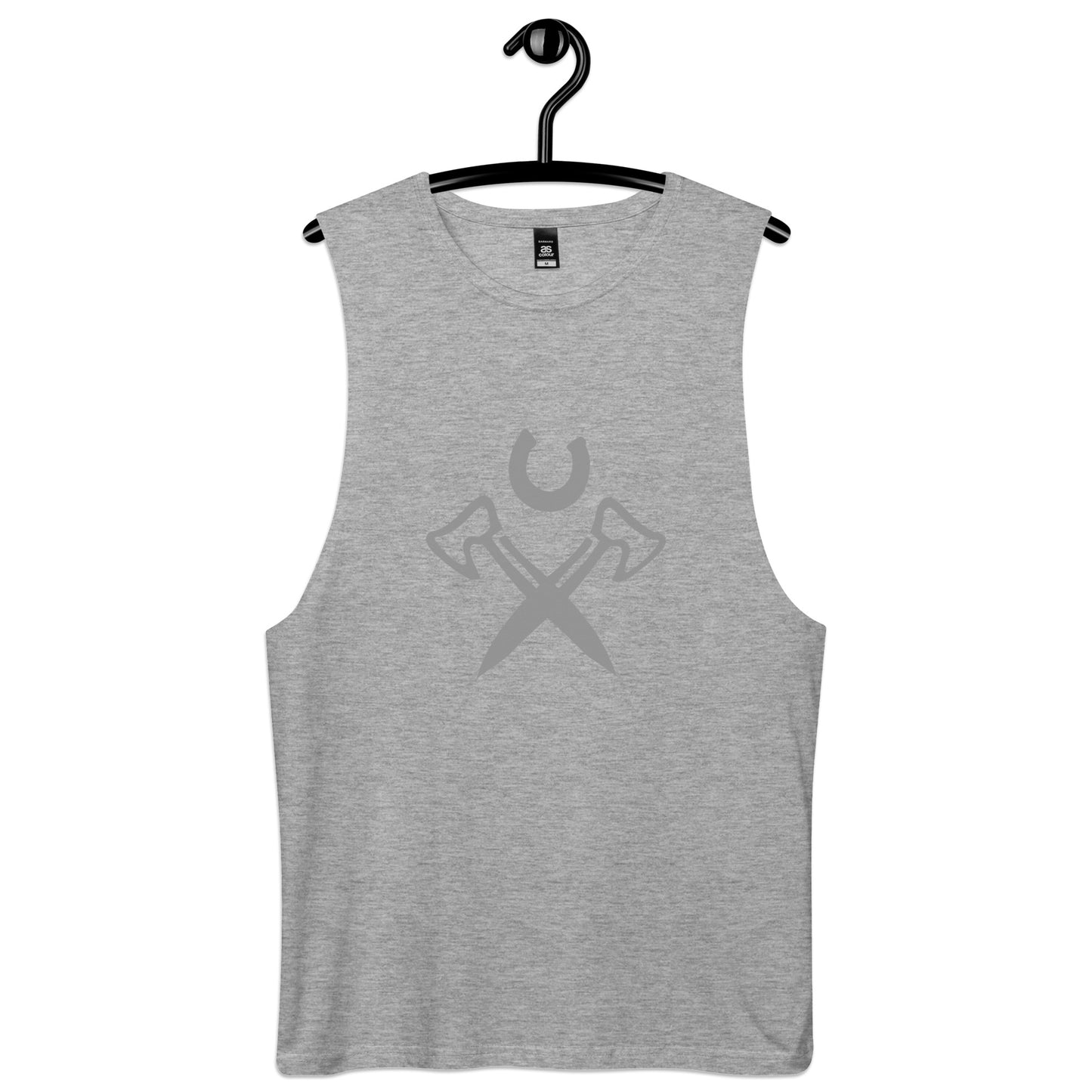 Axes and Horsehoe Men’s drop arm tank top