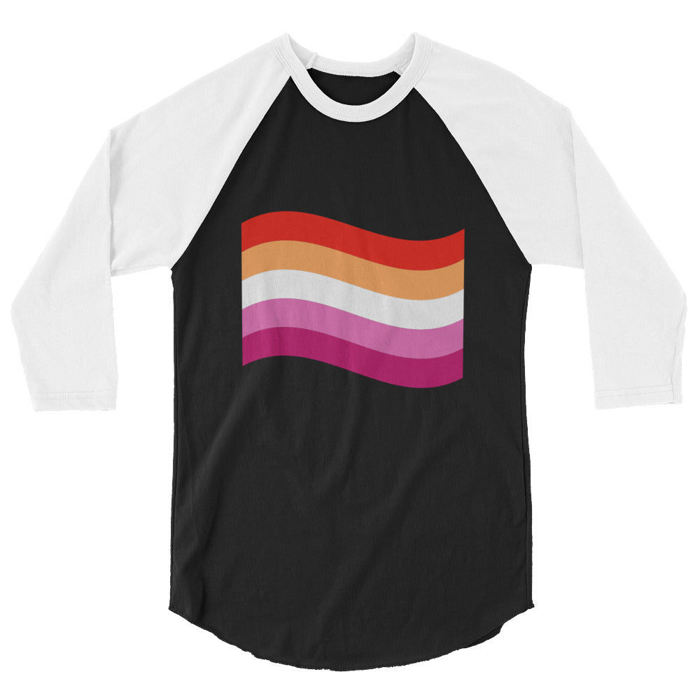 Lesbian Flag 3/4 sleeve raglan shirt