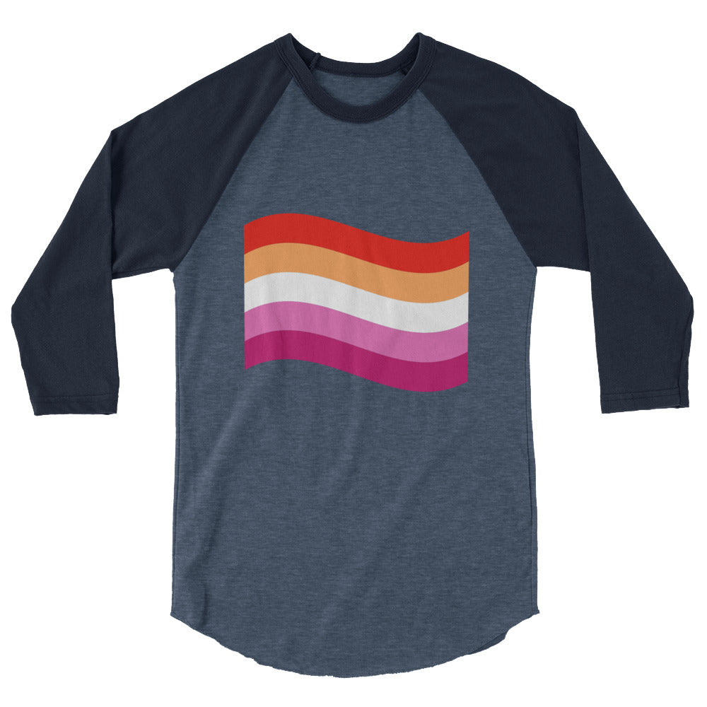 Lesbian Flag 3/4 sleeve raglan shirt