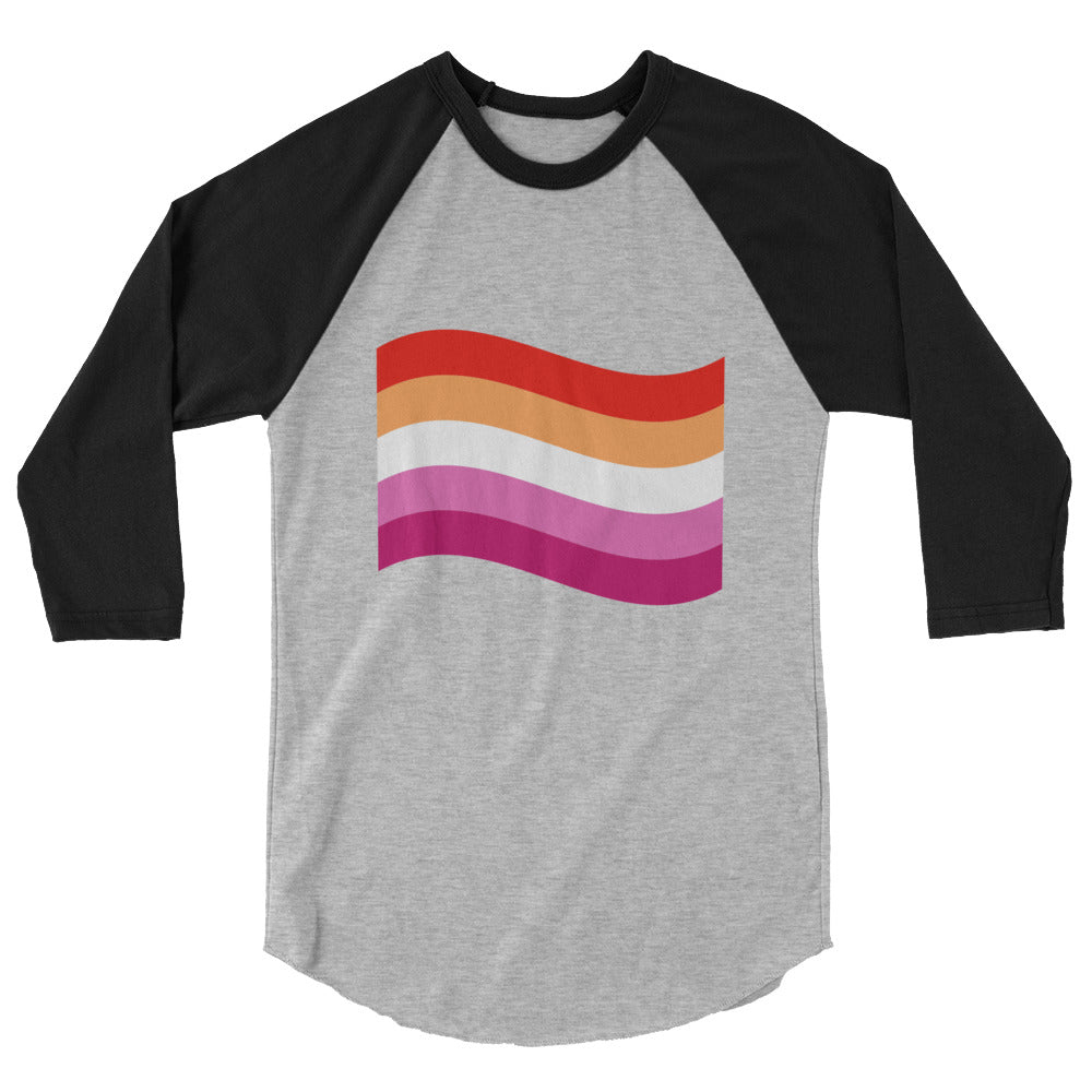 Lesbian Flag 3/4 sleeve raglan shirt