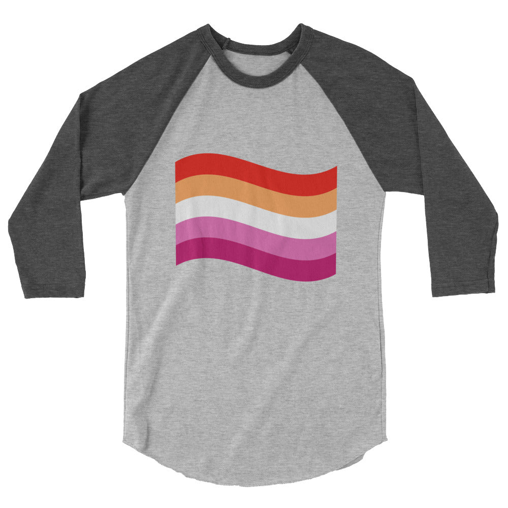 Lesbian Flag 3/4 sleeve raglan shirt