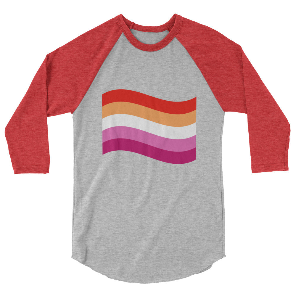 Lesbian Flag 3/4 sleeve raglan shirt