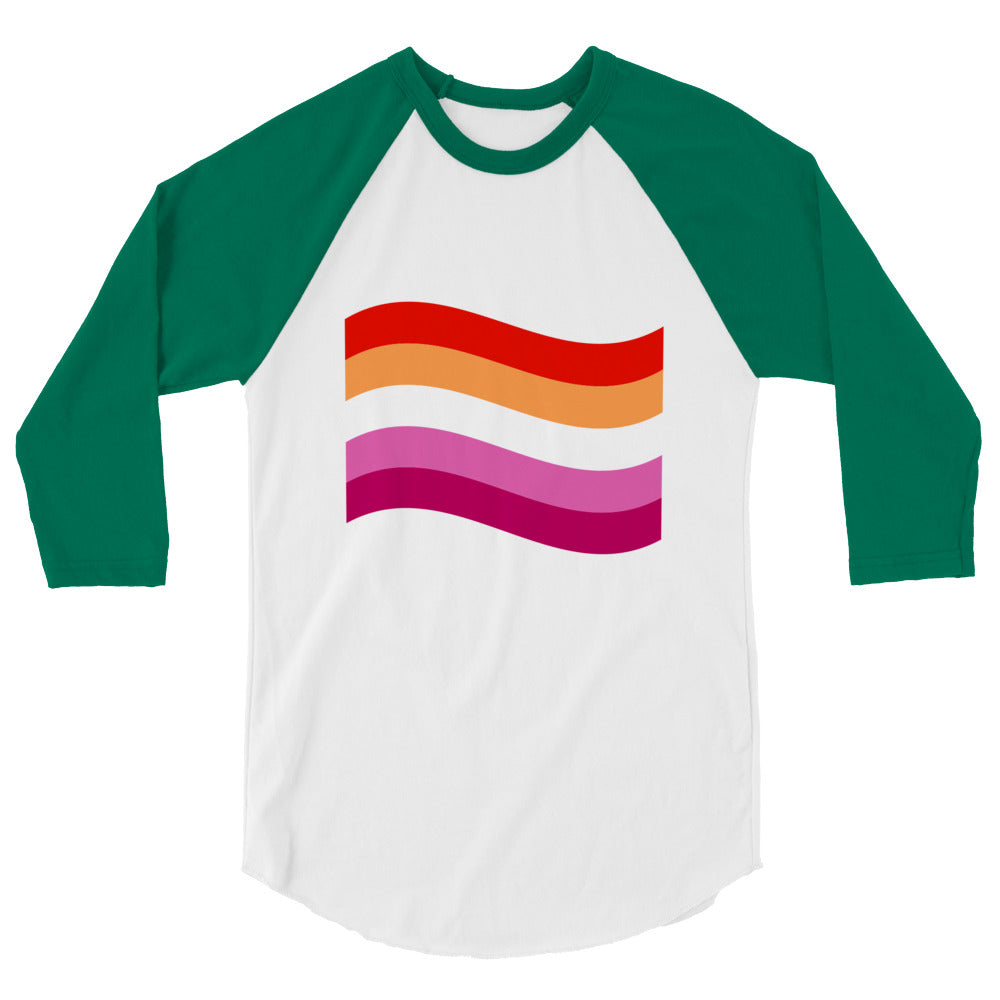 Lesbian Flag 3/4 sleeve raglan shirt