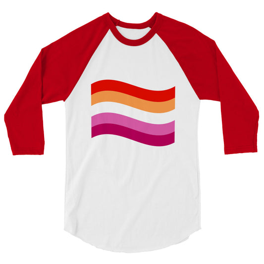 Lesbian Flag 3/4 sleeve raglan shirt