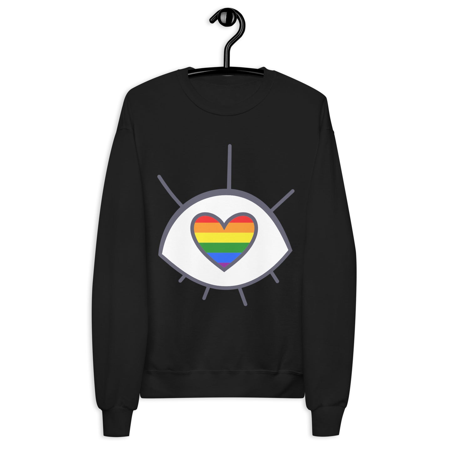 Eye With A heart Rainbow Unisex fleece sweatshirt