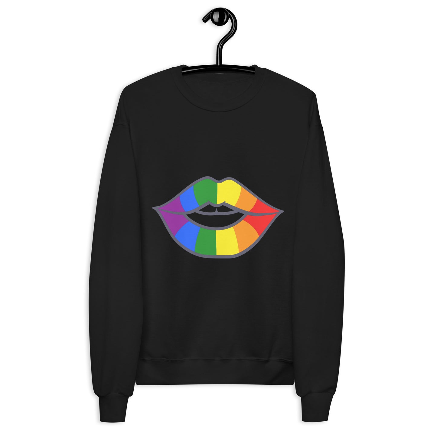 Lips Rainbow Unisex fleece sweatshirt