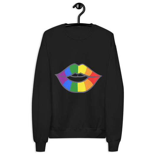 Lips Rainbow Unisex fleece sweatshirt