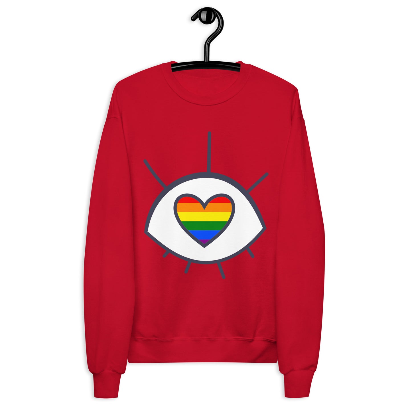 Eye With A heart Rainbow Unisex fleece sweatshirt