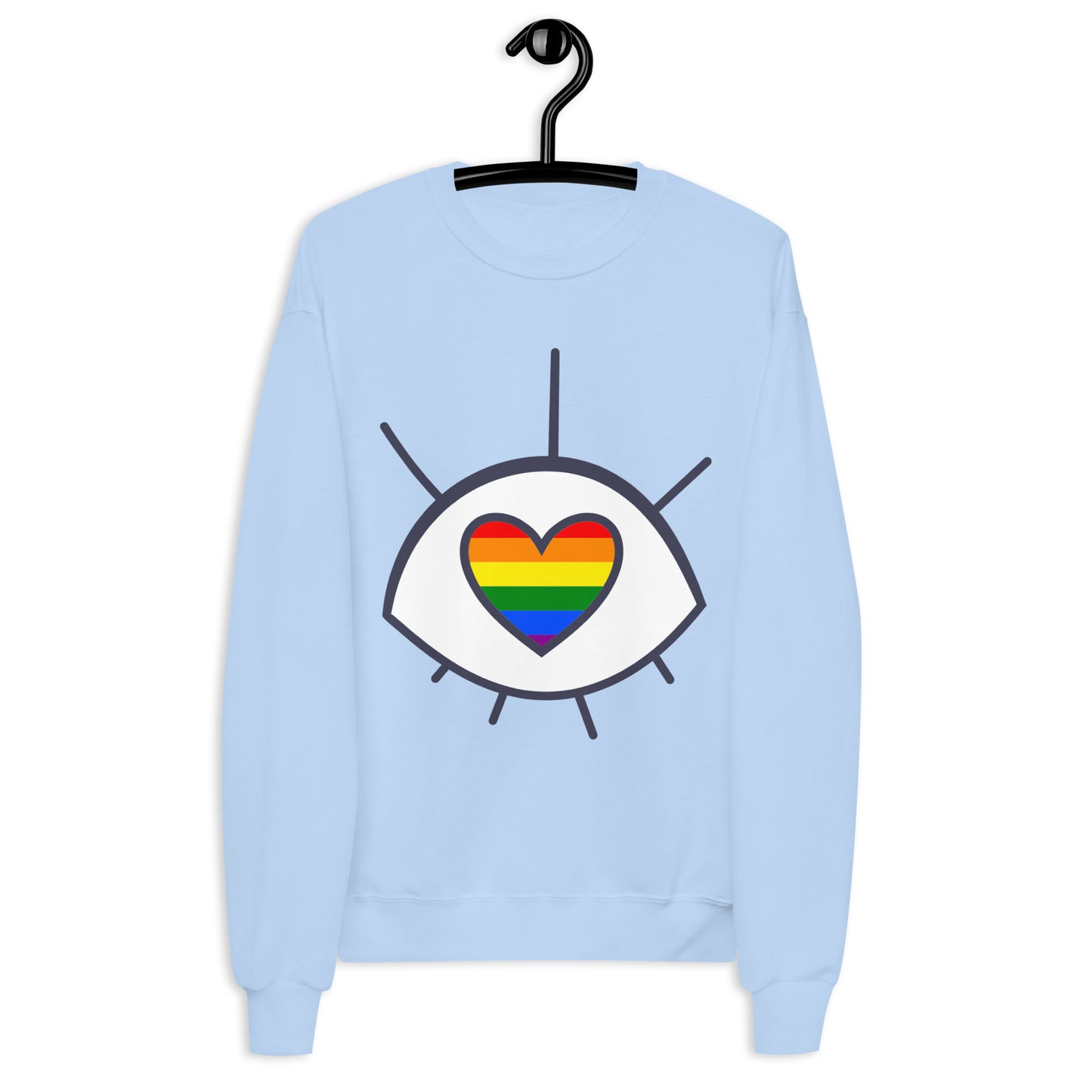 Eye With A heart Rainbow Unisex fleece sweatshirt