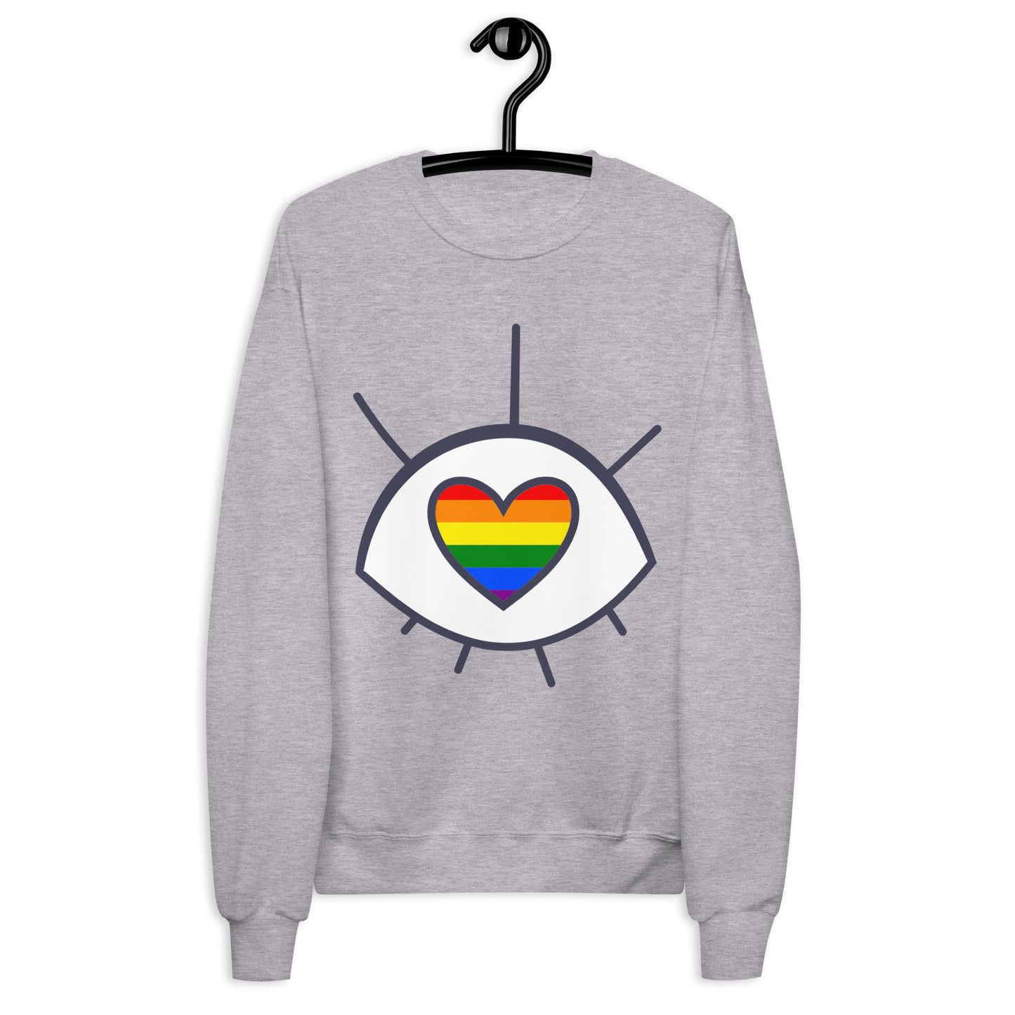 Eye With A heart Rainbow Unisex fleece sweatshirt