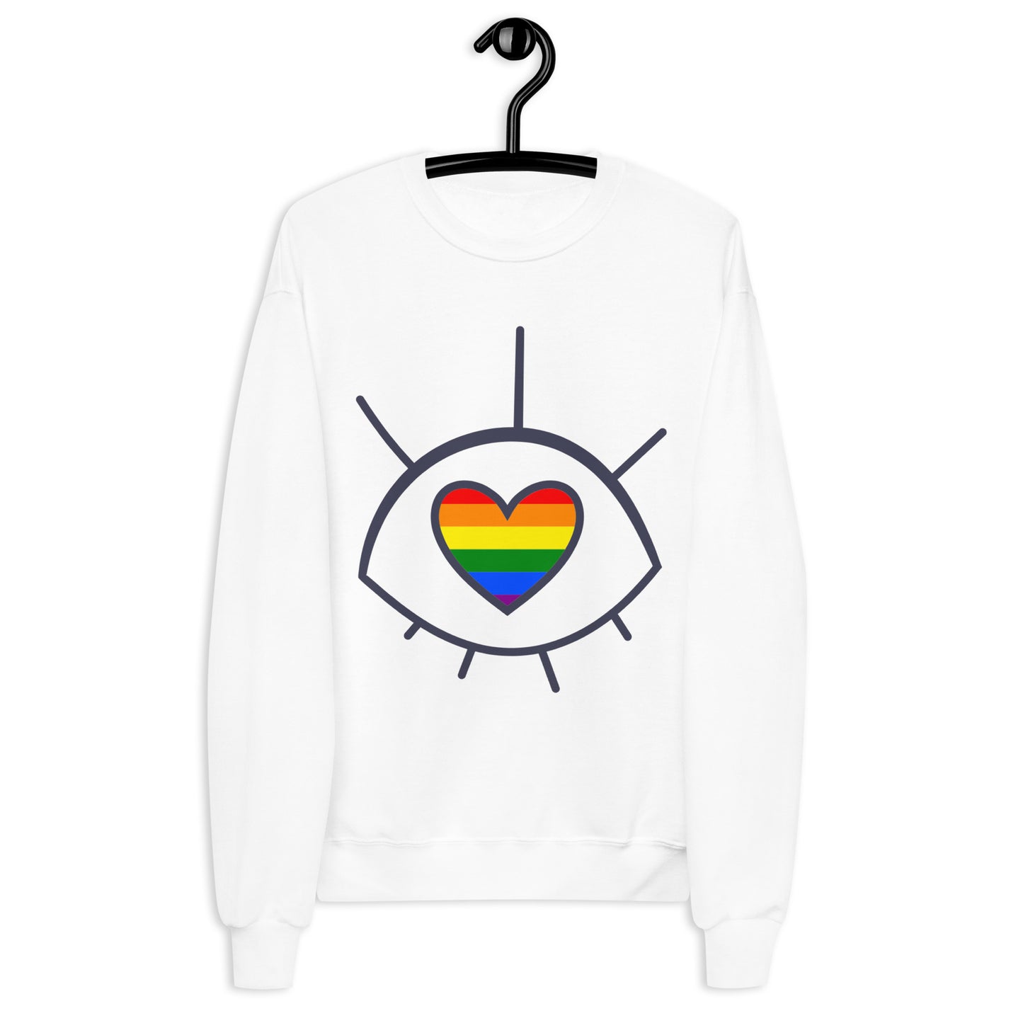 Eye With A heart Rainbow Unisex fleece sweatshirt