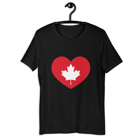 Canadian Maple Leaf Heart Unisex t-shirt