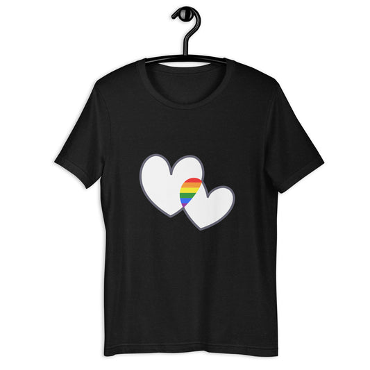 2 HEARTS RAINBOW Unisex t-shirt