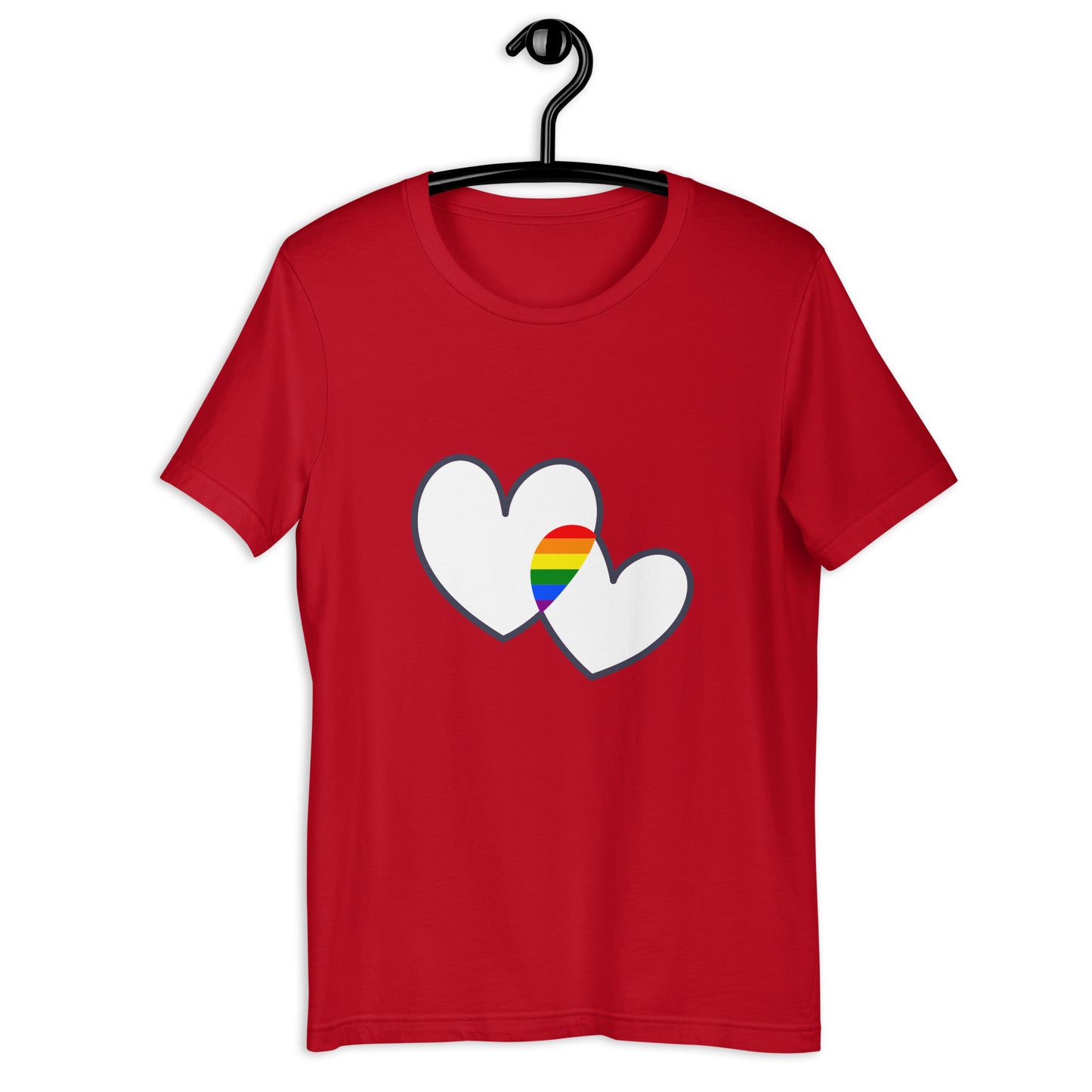 2 HEARTS RAINBOW Unisex t-shirt