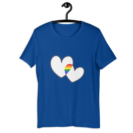 2 HEARTS RAINBOW Unisex t-shirt